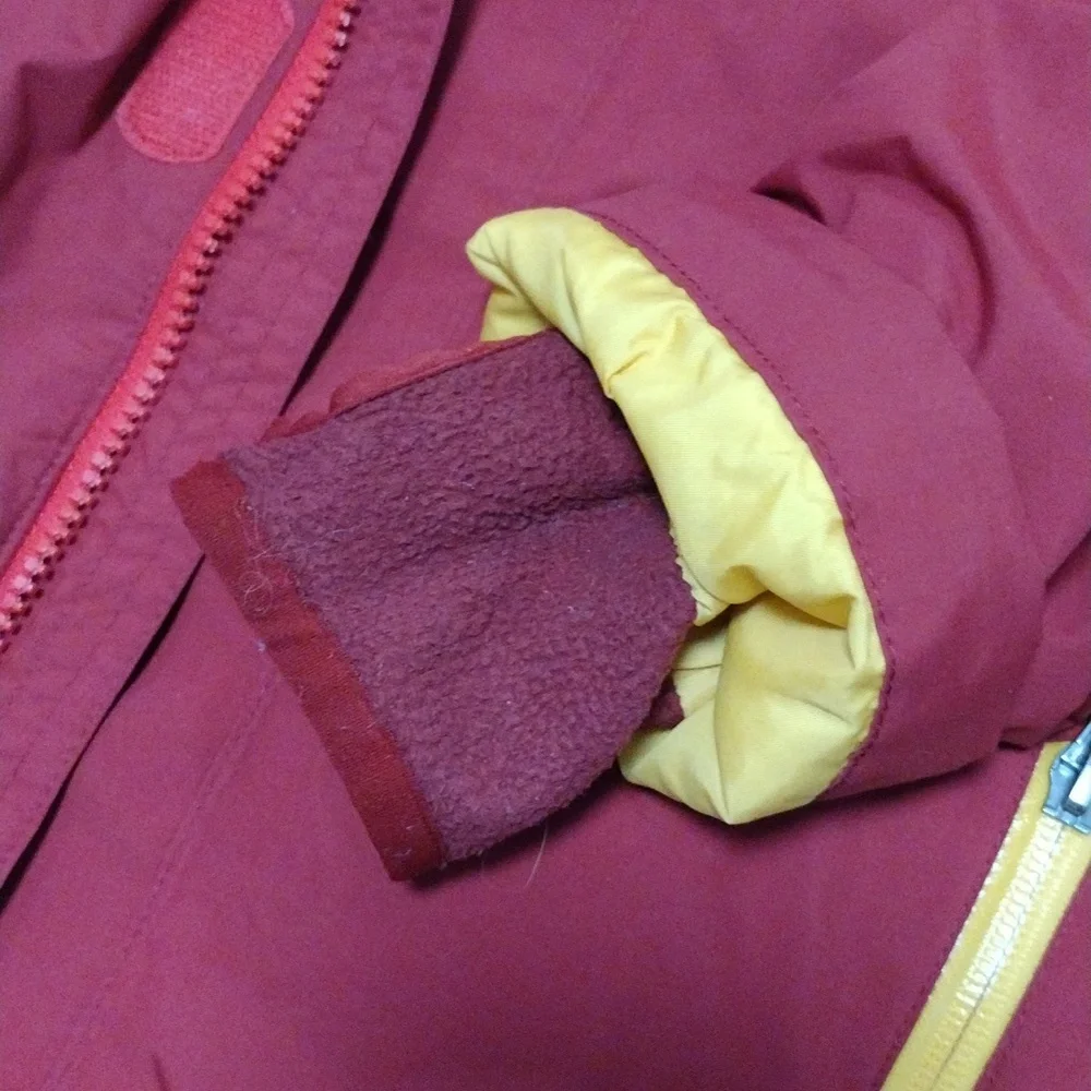 Lands End Kid's Medium 10-12 Winter Ski Coat Jacket "Grow a Longs" Red Yellow - Picture 9 of 9
